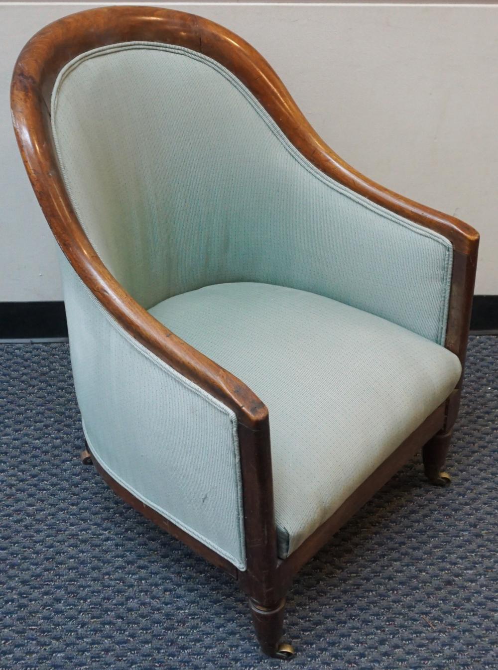 BEIDERMEIER WALNUT ARMCHAIR 34 X 24