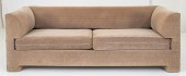 BEIGE CHENILLE UPHOLSTERED MOD