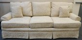BEIGE FLORAL BROCADE UPHOLSTER