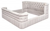 BEIGE UPHOLSTERED BUTTONED KIN
