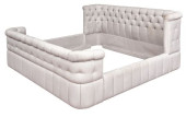 BEIGE UPHOLSTERED BUTTONED KIN