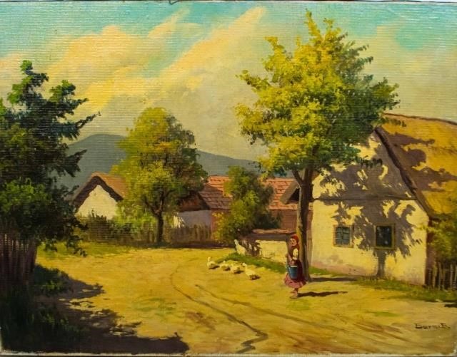 BELA BARSI OIL ON CANVAS VILLAGE