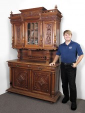 BELGIAN CARVED OAK COURT CUPBO
