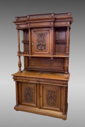 BELGIAN CARVED OAK STEPBACK CU