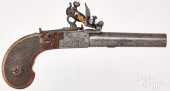 BELGIAN ENGRAVED FLINTLOCK PIS