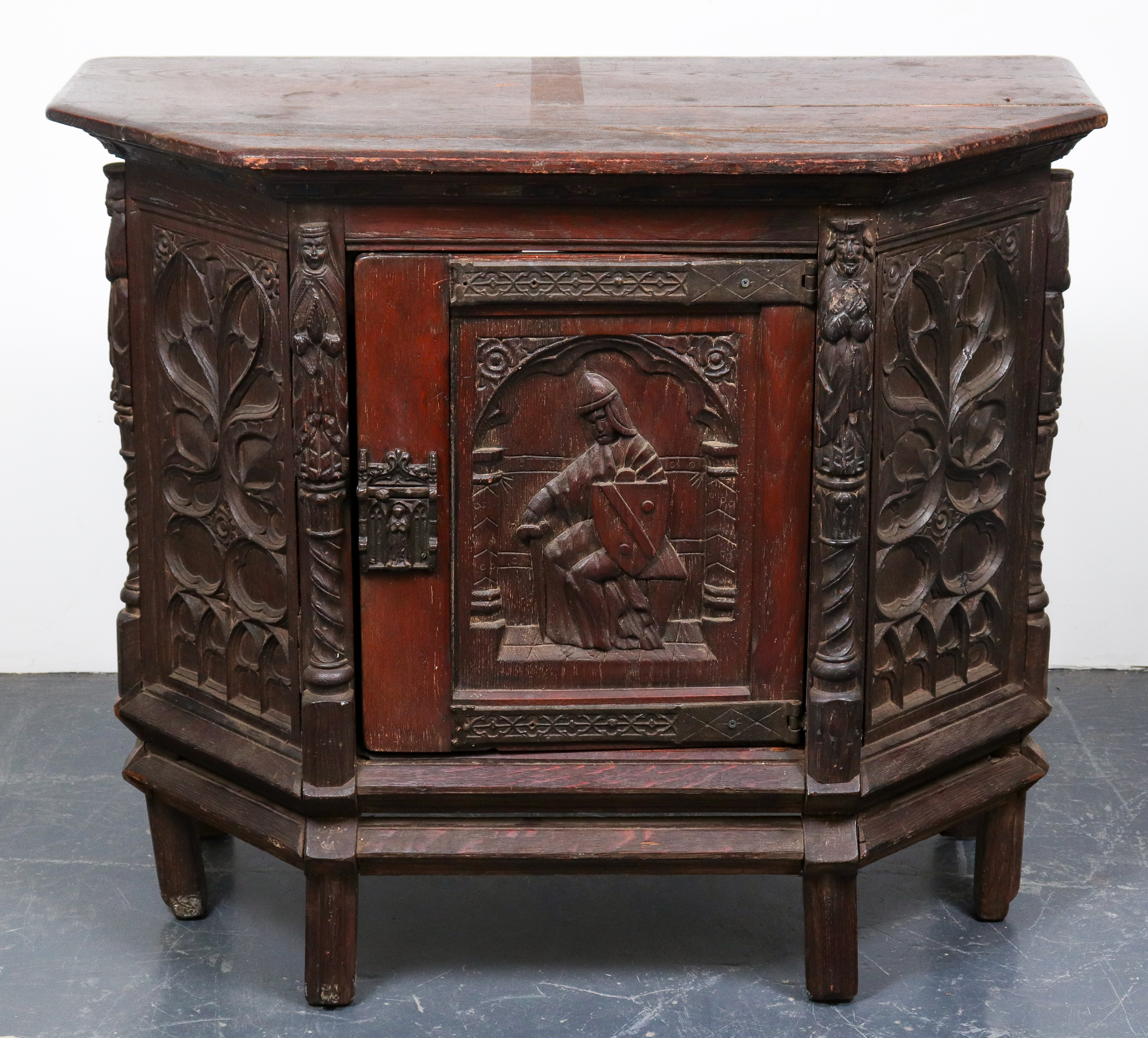 BELGIAN GOTHIC REVIVAL OAK CARVED