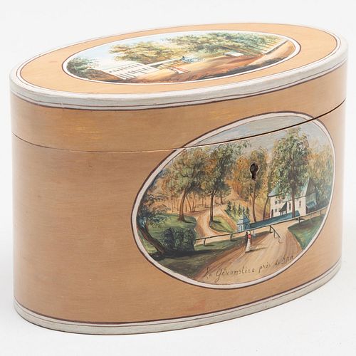 BELGIAN PAINTED OVAL TEA