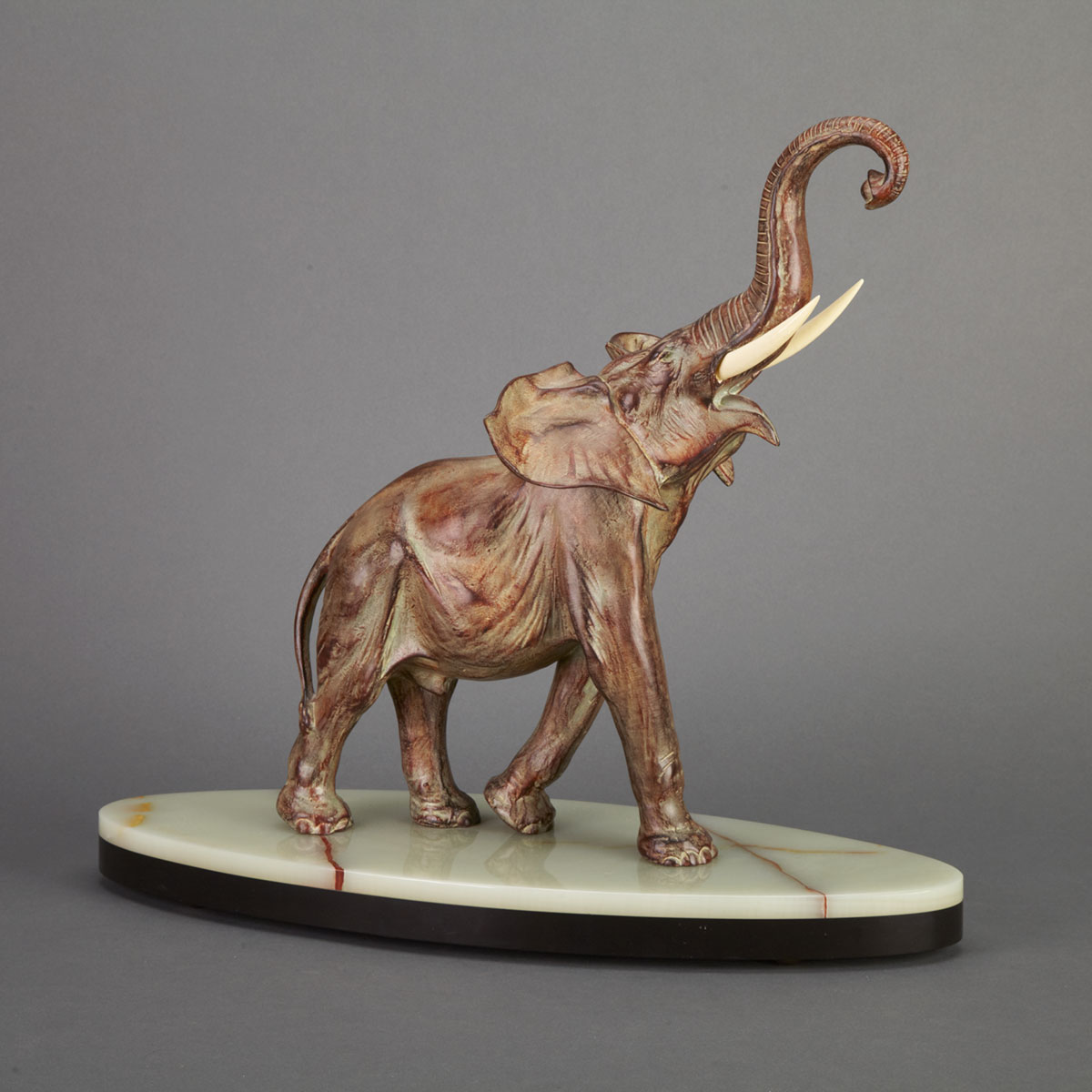 Belgian Patinated Metal and Ivory