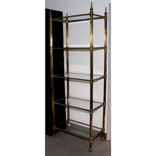 BELGIUM BRASS ETAGERE BOOKCASE WITH