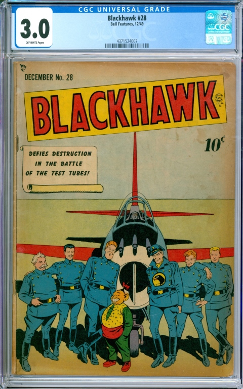 BELL FEATURES BLACKHAWK #28 CGC 3.0