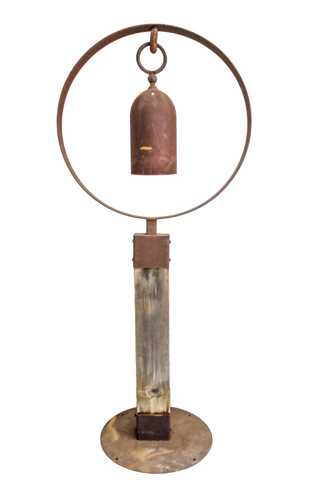 BELL ON STANDiron and wood; overal: