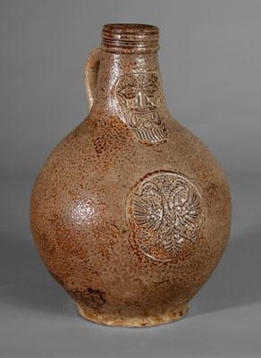 Bellarmine stoneware jug, 1658,