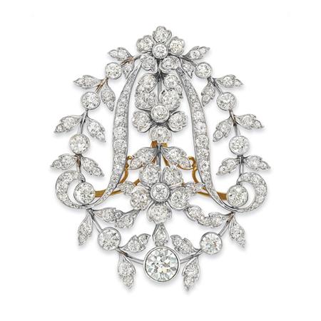 Belle Epoque Diamond Brooch 	 