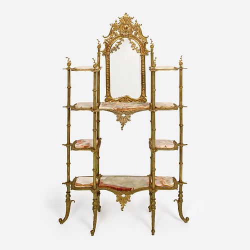 BELLE EPOQUE ONYX AND BRASS ETAGERE