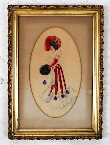 BELLE EPOQUE WOMAN IN RED & BLUE