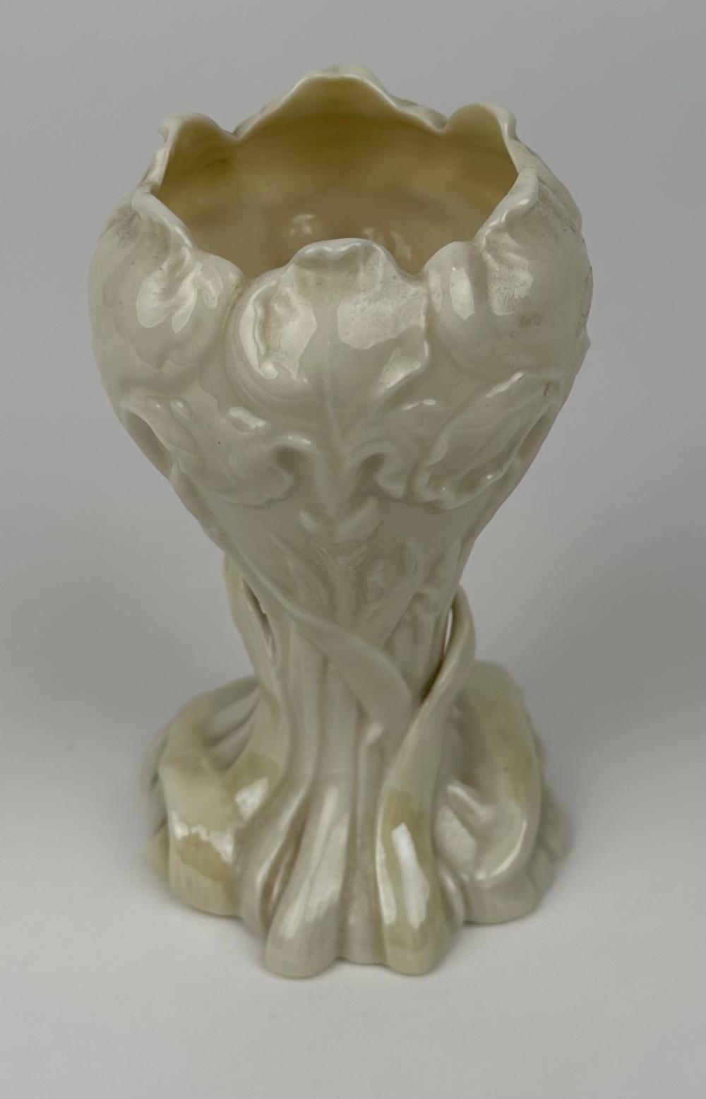 BELLEEK BLACK MARK PORCELAIN VASE
