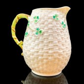 BELLEEK CERAMIC PITCHER, SHAMR
