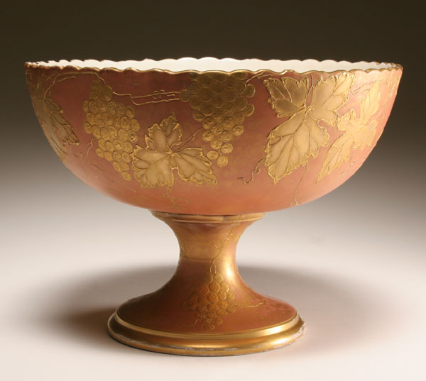 Belleek gilt trim punch bowl with
