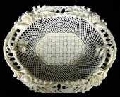 BELLEEK OPEN LATTICE BASKET, T
