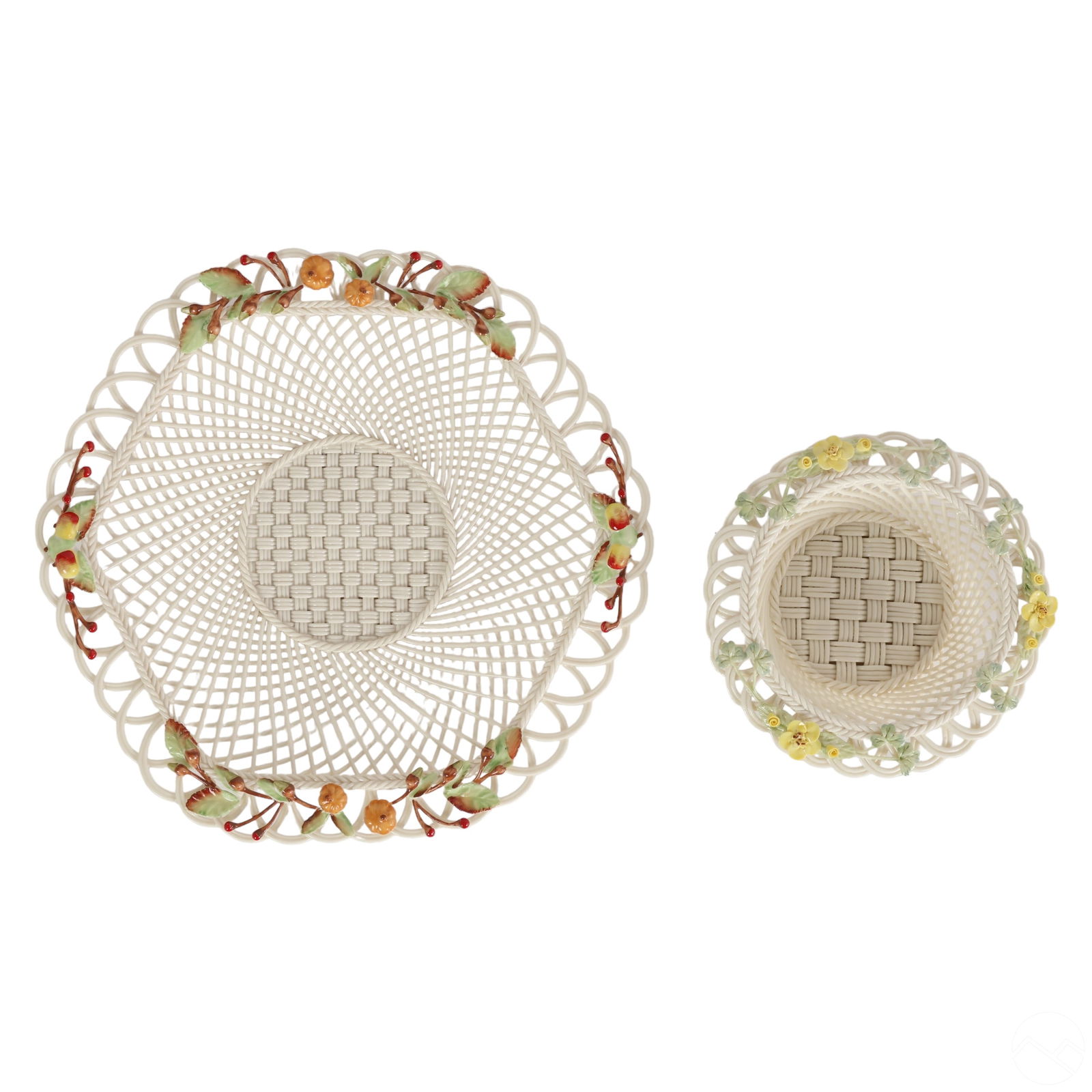 BELLEEK PORCELAIN BASKET WEAVE &