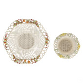 BELLEEK PORCELAIN BASKET WEAVE