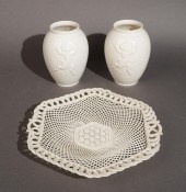 BELLEEK PORCELAIN BASKET WEAVE