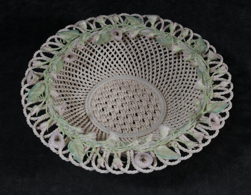 BELLEEK PORCELAIN BASKET WITH