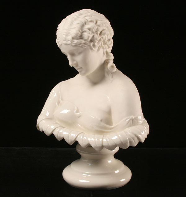 Belleek porcelain bust of Clytie on