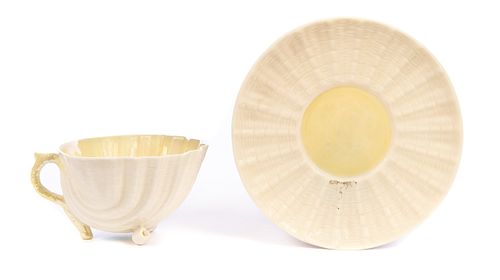 BELLEEK PORCELAIN CUP SAUCERBelleek