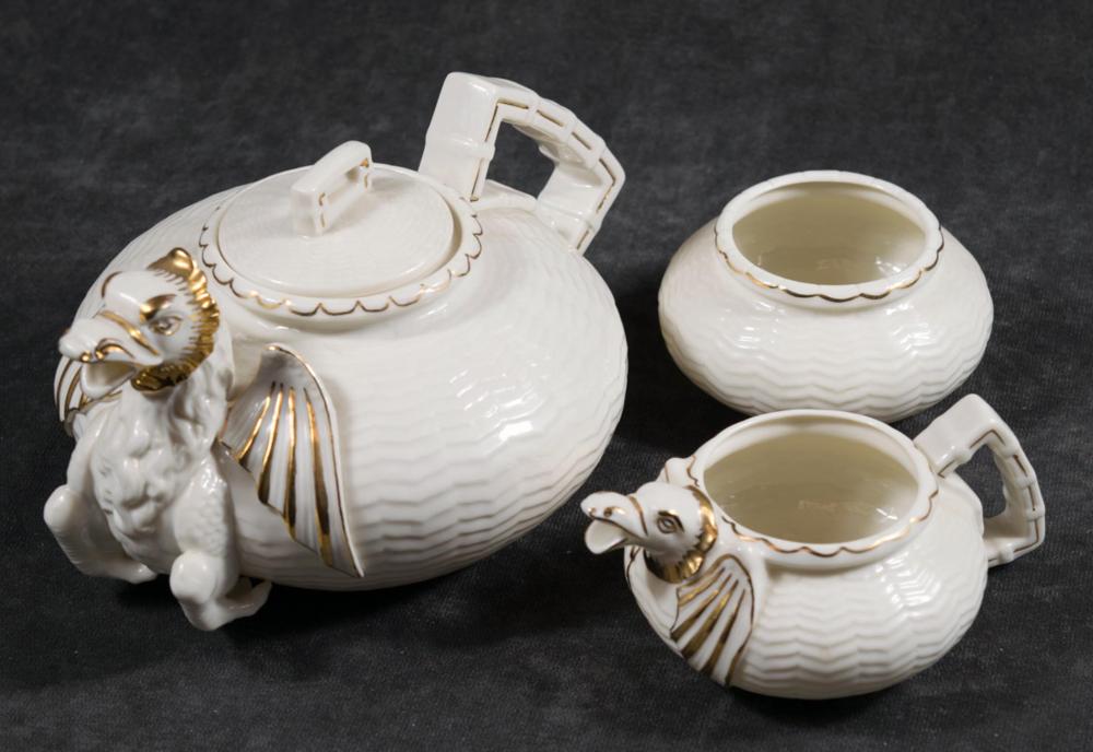 BELLEEK PORCELAIN DRAGON TEAPOT