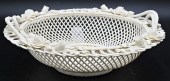 BELLEEK PORCELAIN HANDLED BASK