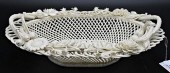 BELLEEK PORCELAIN HANDLED BASK