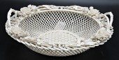BELLEEK PORCELAIN HANDLED BASK