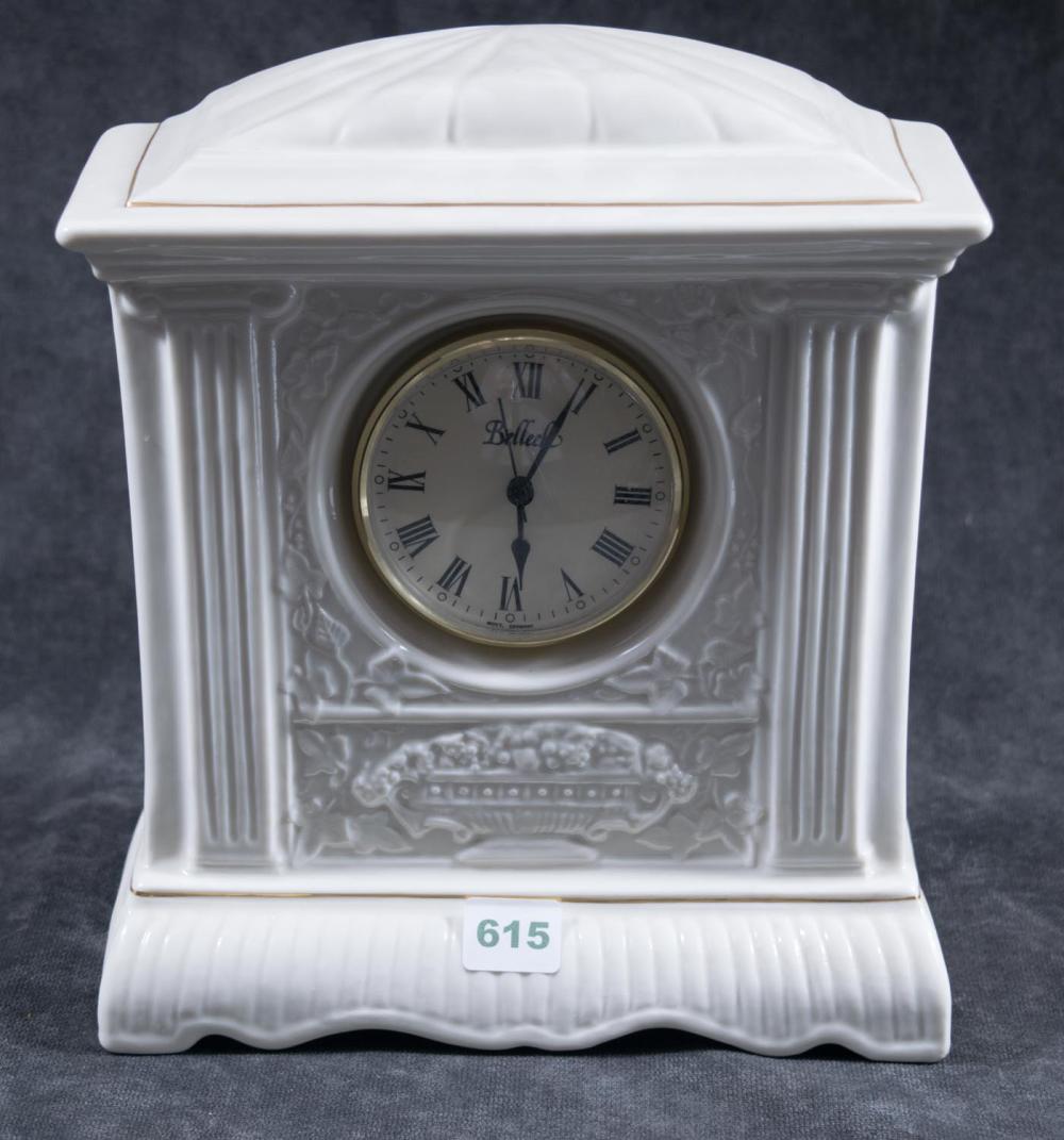 BELLEEK PORCELAIN MILLENNIUM CLOCK,