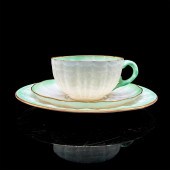 BELLEEK PORCELAIN TEA SET TRIO