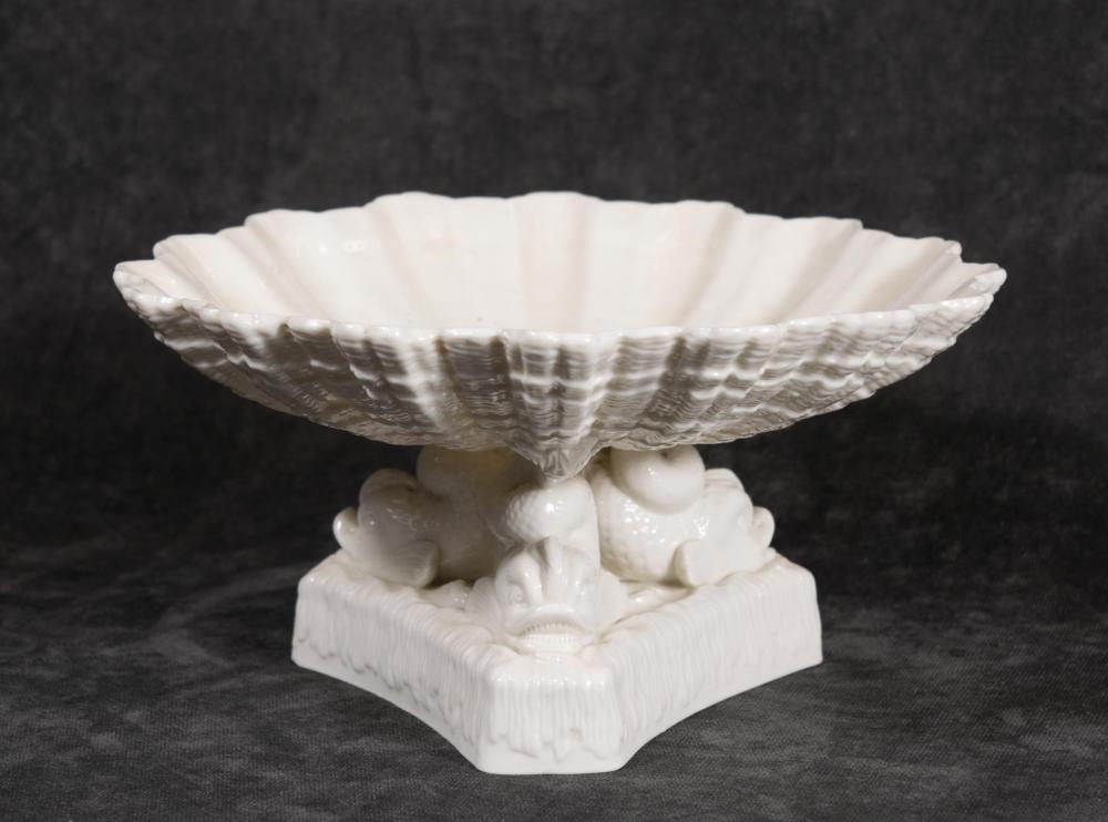 BELLEEK PORCELAIN TRIDOLPHIN AND