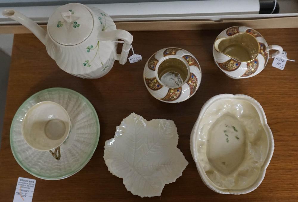 BELLEEK SHAMROCK PATTERN COFFEE POT