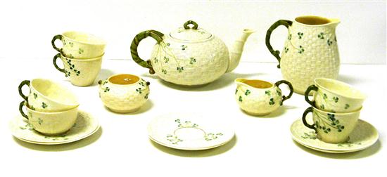 Belleek tea set  sixteen pieces 