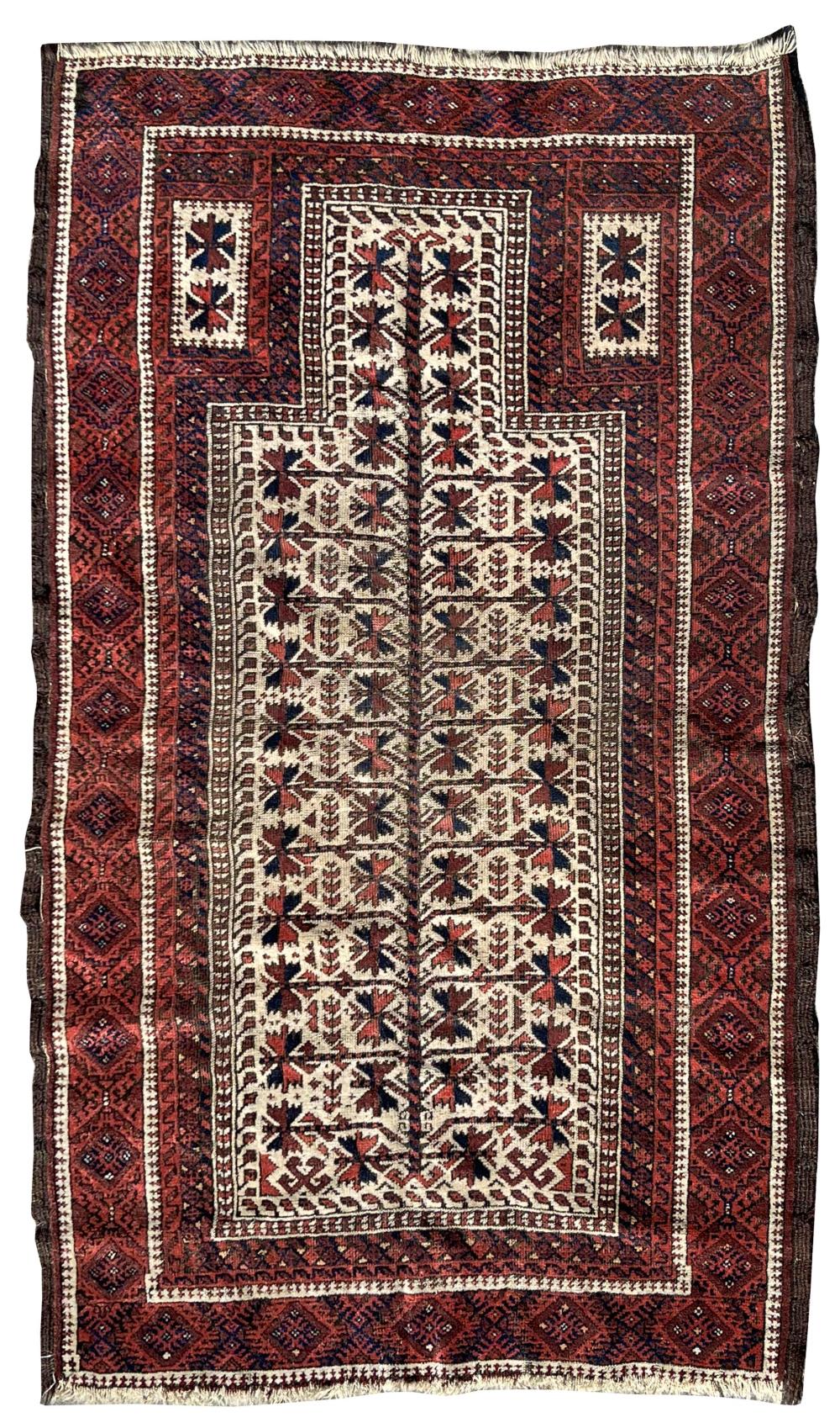 BELOUCH PRAYER RUG: 3’0” X 5’0”