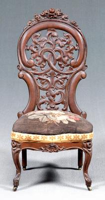 Belter rosewood side chair, rose