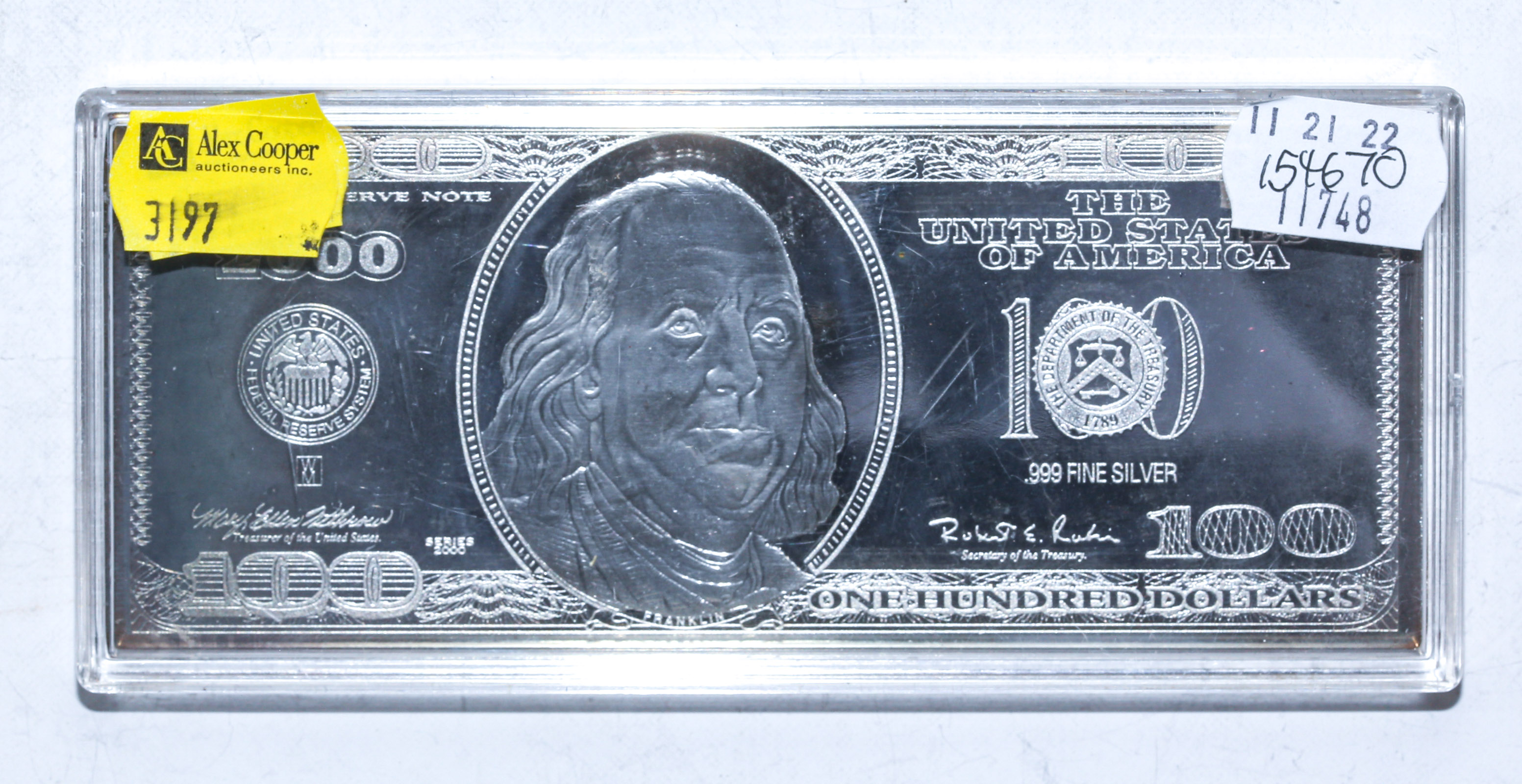 BEN FRANKLIN $100 BILL 4 OUNCE