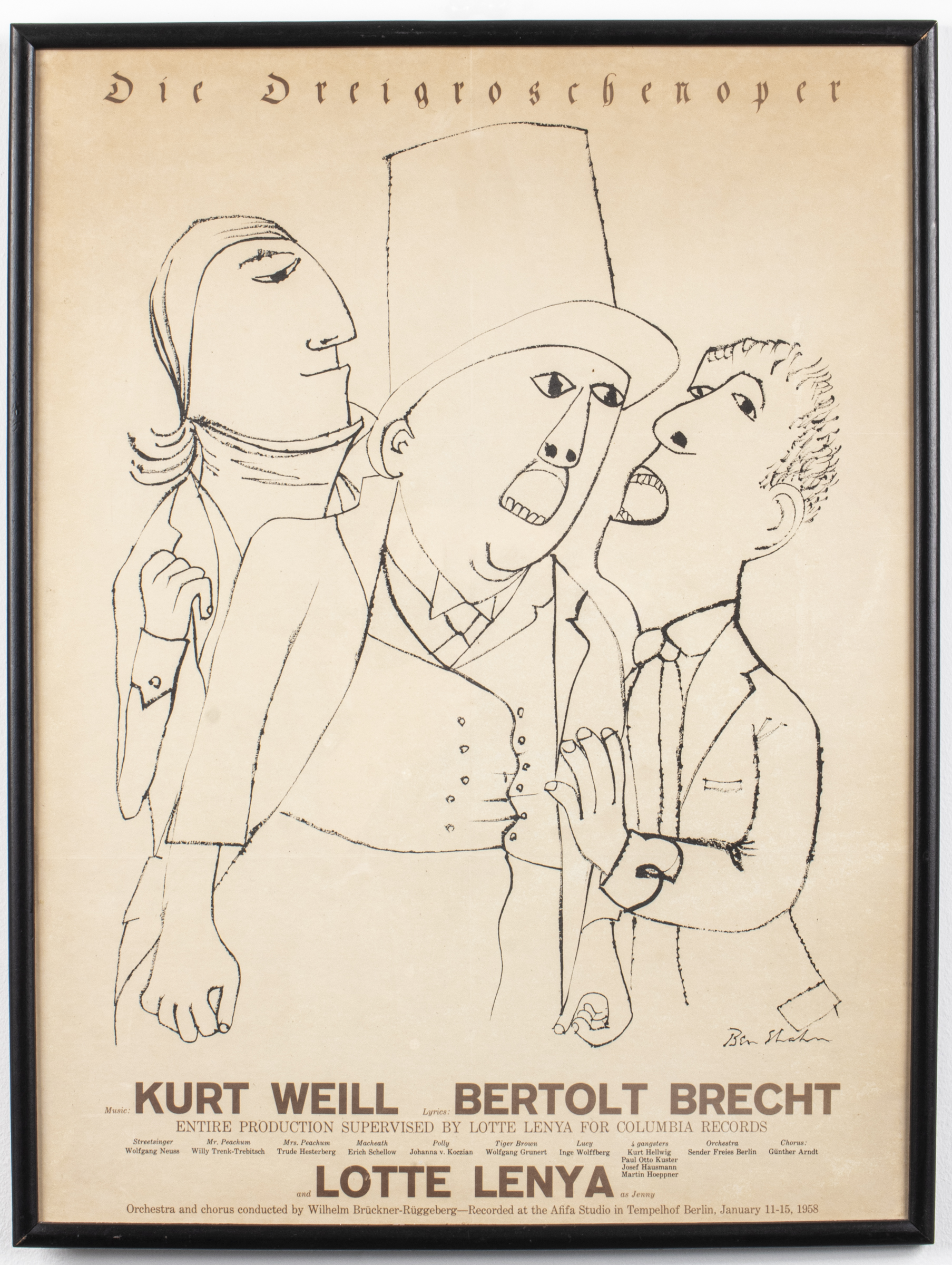 BEN SHAHN 1958 GERMAN THREE PENNY