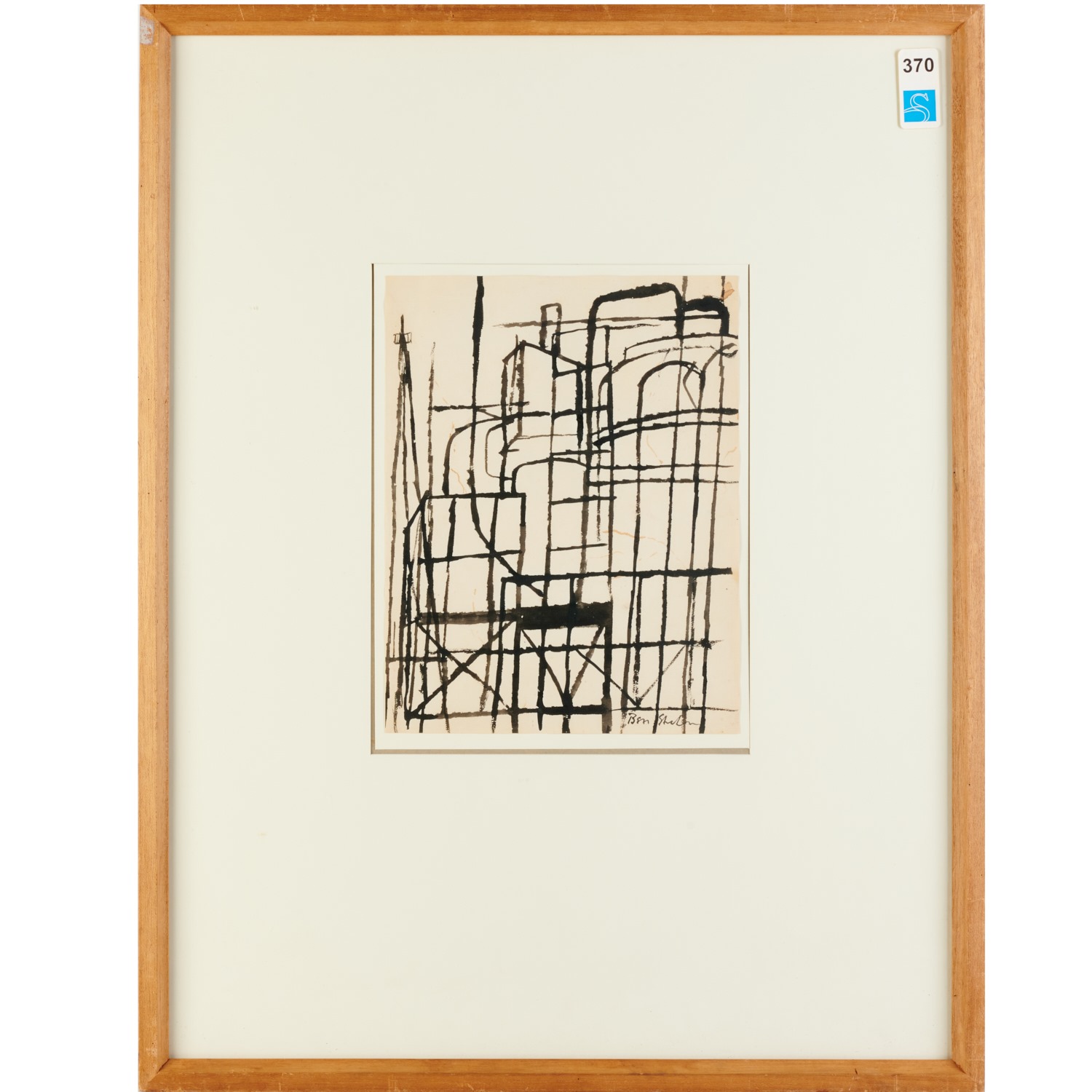 BEN SHAHN, INK LINE DRAWING, 1955