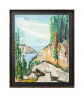 BEN SHUTE, COASTAL SCENE, OIL