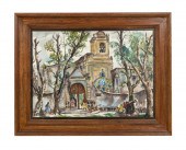 BEN SHUTE "VILLAGE SCENE W/ CH