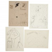 BEN WOLF, (4) DRAWINGS, 1960 B