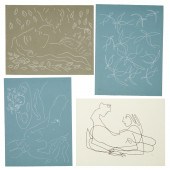 BEN WOLF, (4) DRAWINGS, 1960 B