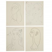 BEN WOLF, (4) DRAWINGS, 1960-1