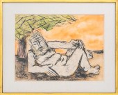 BEN-ZION 'RECLINING MALE NUDE'