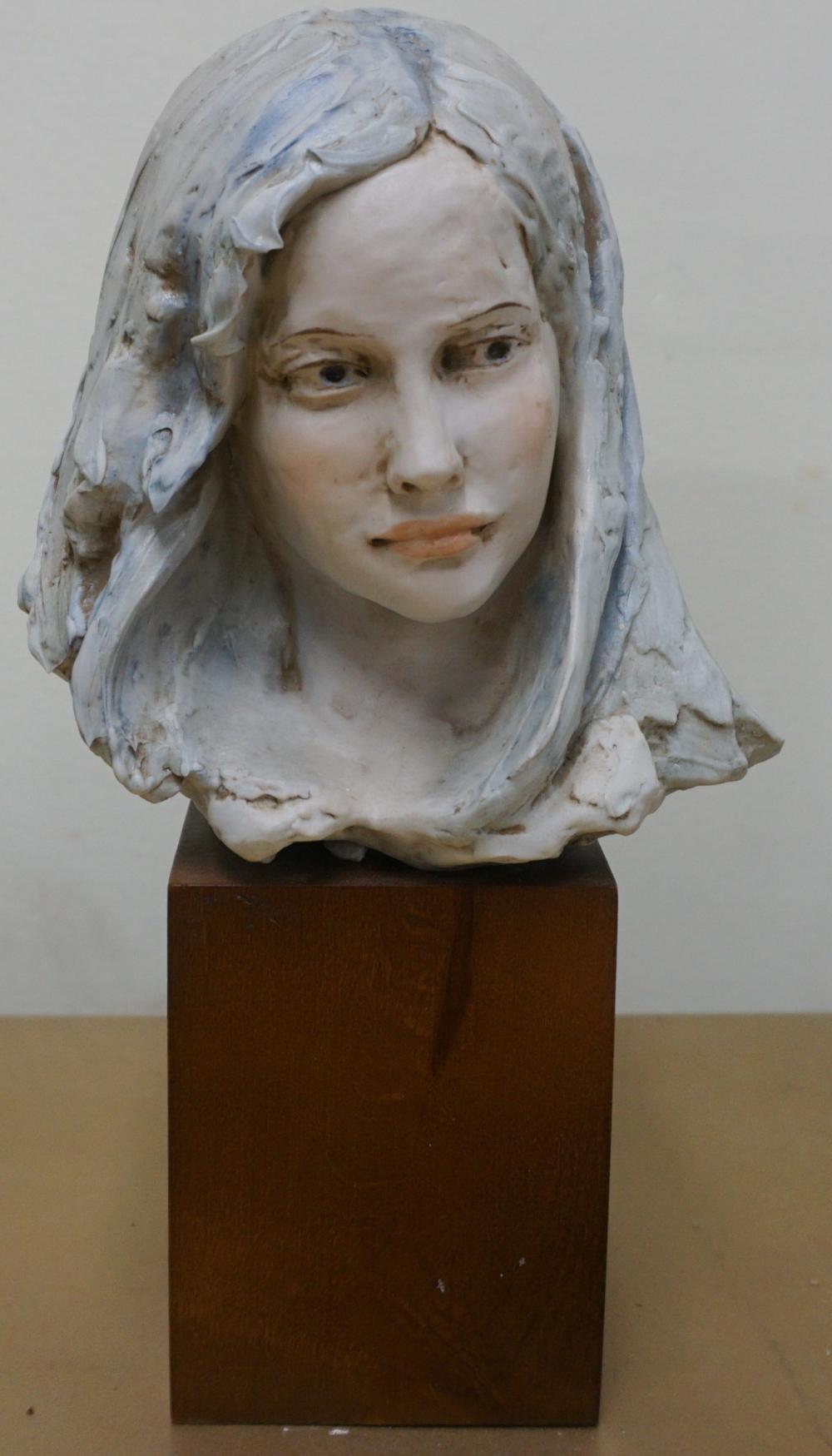 BENACCHIO PAINTED BISQUE HEAD OF